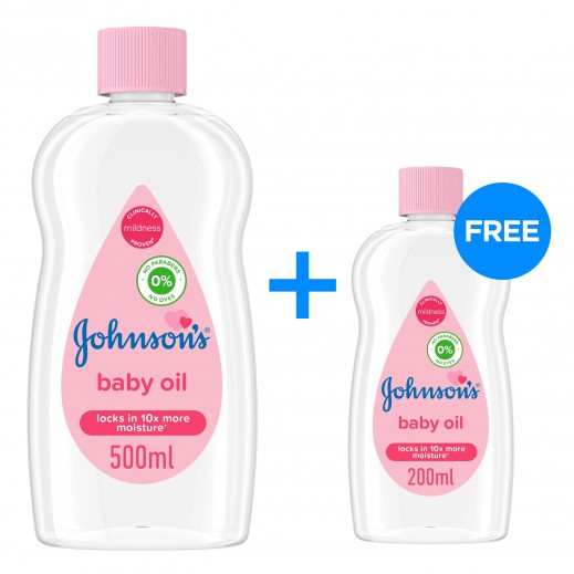 Johnson's Baby Oil 500 ml + 200 ml Free - delivered by Taw9eel Fast