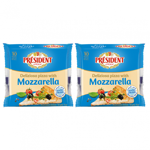 President Pizza Mozzarella Cheese - 10 Slices 2 x 200g