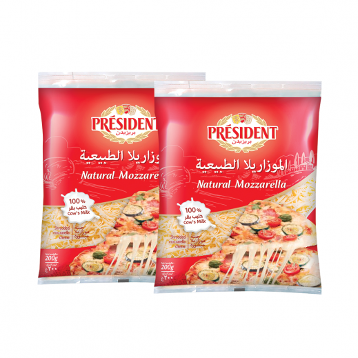 President Shredded Mozzarella 2 x 200g