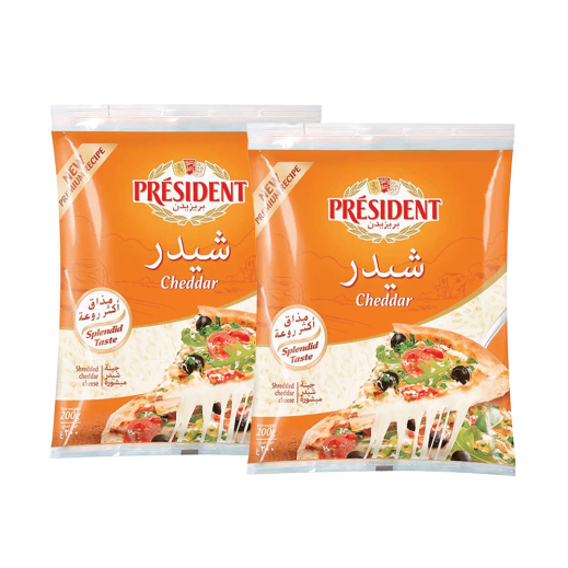 President Shredded Cheddar 2 x 200g