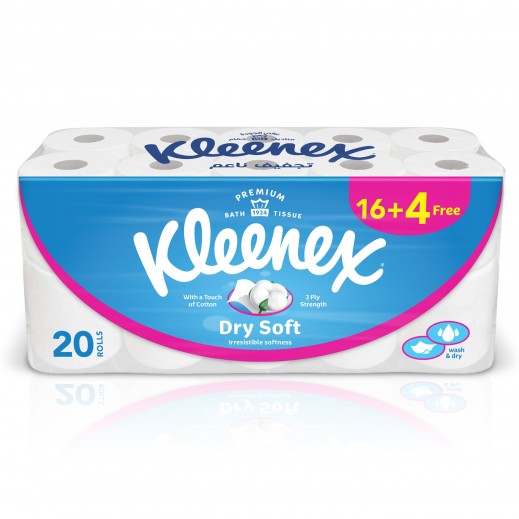 Kleenex Dry Soft Toilet Tissue Paper 2 Ply 20x200 Sheets