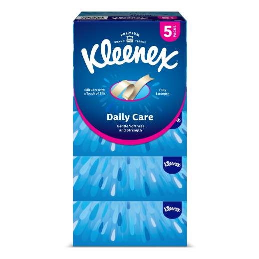 Kleenex Daily Care Facial Tissue 170 x 2 Ply (5 Boxes) - delivered by Taw9eel Fast