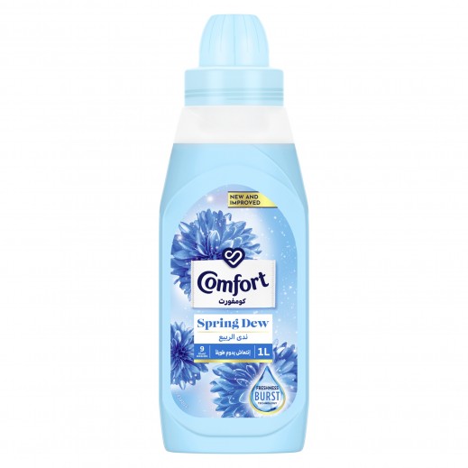 Comfort Fabric Softener Spring Dew for Fresh & Soft Clothes 1 L - delivered by Taw9eel Fast