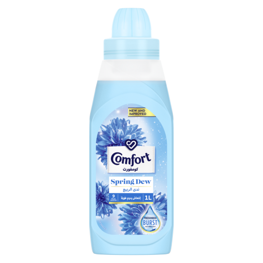 Comfort Fabric Softener Spring Dew for Fresh & Soft Clothes 1 L