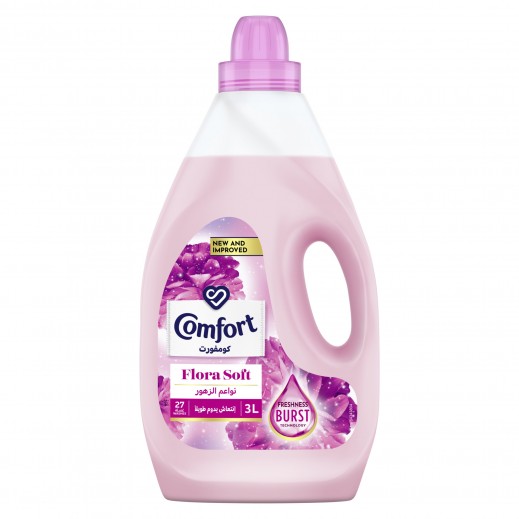 Comfort Fabric Softener Flora Soft for Fresh & Soft Clothes 3 L - delivered by Taw9eel Fast