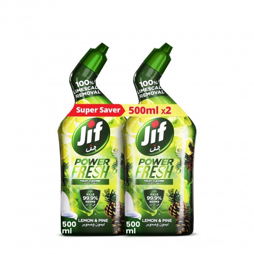 Jif Power Fresh Lemon & Pine Toilet Cleaner 2 x 750 ml