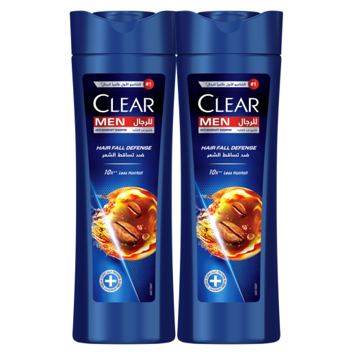 Clear Men Hair Fall Defense Antidandruff Shampoo 2 x 400 ml  - delivered by Taw9eel Fast