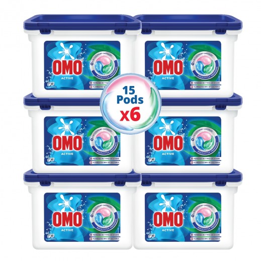Omo Eucalyptus 3 In 1 Pods Detergent Laundry Capsules 6 x 225 g