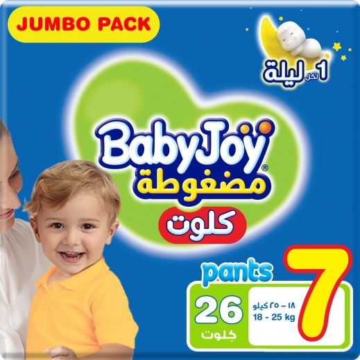 Babyjoy Pants Diapers Size 7 XXXL (18-25 Kg ) Jumbo Pack 26 Pieces - delivered by Taw9eel Fast