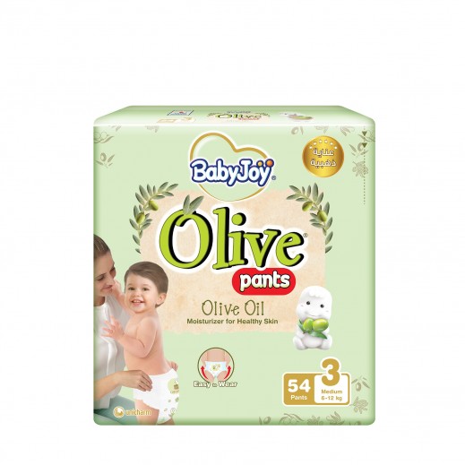 BabyJoy Olive Oil Diaper Pants Medium 3 ( 6 - 12 kg ) 54 Pants 