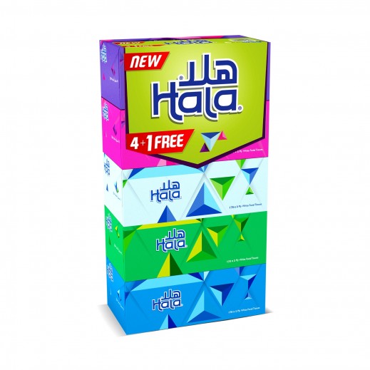Hala Facial Tissue 170 Tissue - 5 Pieces - delivered by Taw9eel Fast
