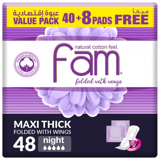 Fam Night Pads With Wings 48 Pads - delivered by Taw9eel Fast