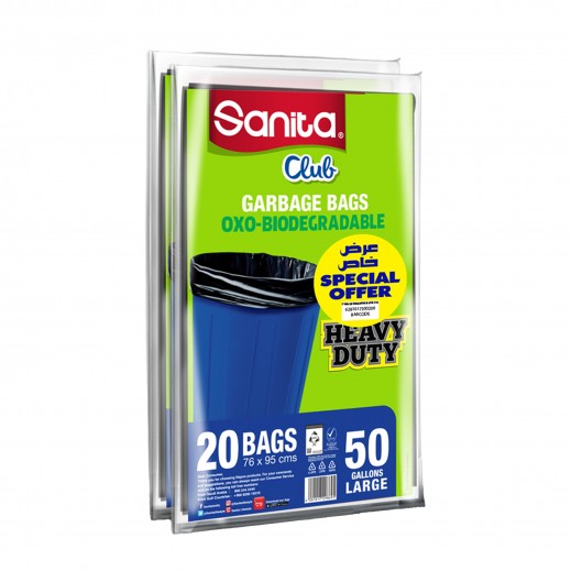 Sanita Club Biodegradable Garbage Bags L 50 Gallon - 2 × 20 Bags