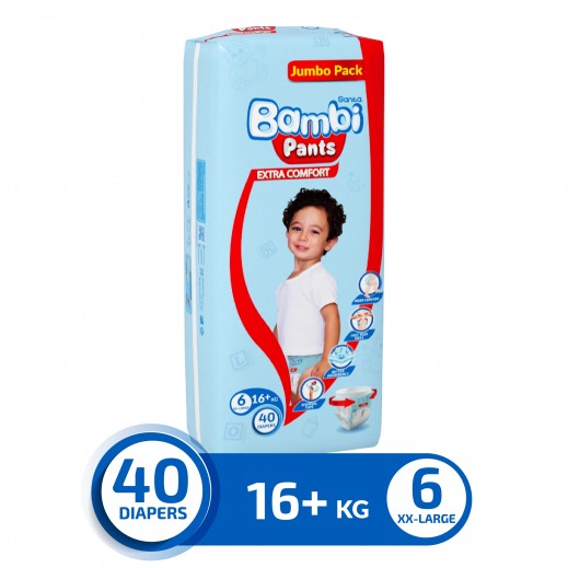 Sanita Bambi Baby Pants Stage 6 XXLarge ( +16 kg) - 40 Pants - delivered by Taw9eel Fast