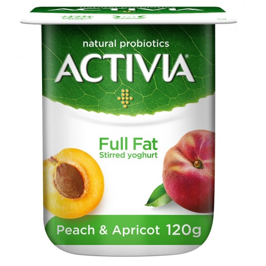 Activia Full Fat Peach & Apricot Stirred Yoghurt 120 g - delivered by Taw9eel Fast