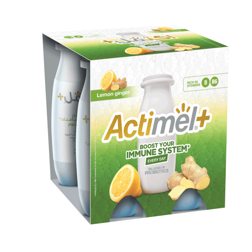 Actimel Lemon Ginger Dairy Drink 4 x 93 ml