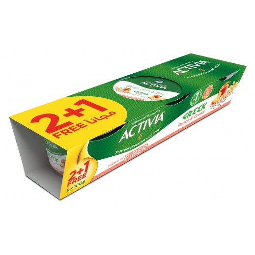 Activia Greek Peach & Cereal Yoghurt Dessert 150 g (2 + 1 Free)