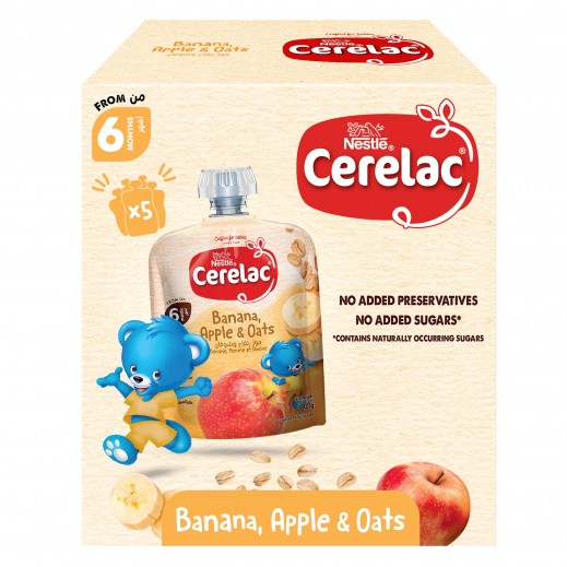 Cerelac Banana Apple & Oats Baby Food 5 x 90g From 6 Months