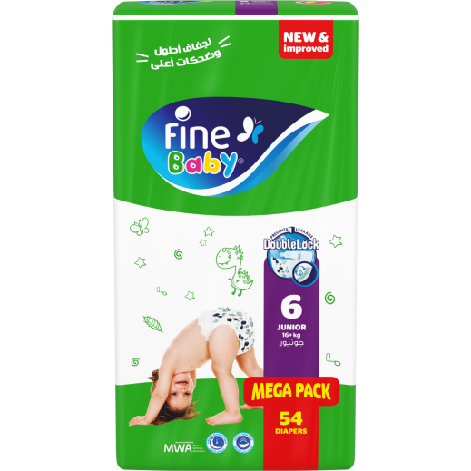 Fine Baby Diapers Junior Mega Pack 16 Kg - 54 Diapers