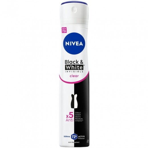 Nivea Invisible B&W Clear Deodorant Spray Women 200ml