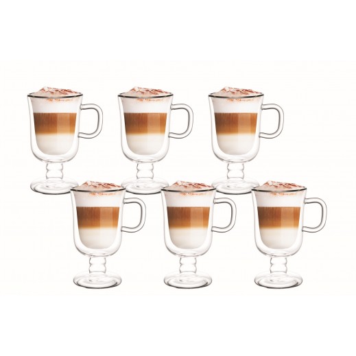 Aramoro Double Wall Glass Tumbler Set 260 ml - 6 Pieces
