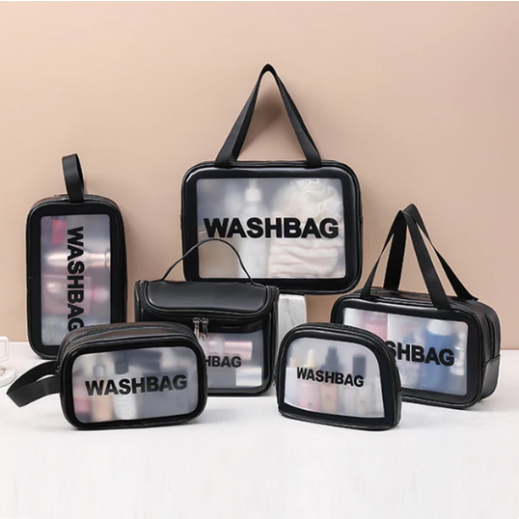 Waterproof Toiletry Organizer Black Set - 6 Pieces - delivered by Taw9eel Fast