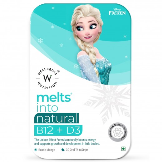 Wellbeing Melts Into Kids Natural B12 + D3 30 Strips-Girl - delivered by Pharmazone Pharmacy - within 2 Hours