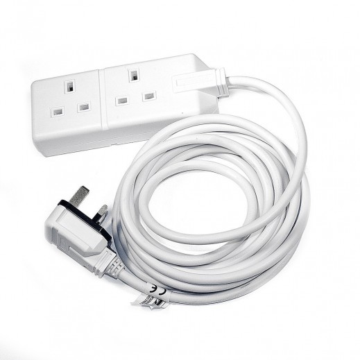 Permaplug Extension Socket 2 Way 4M 2500W - White