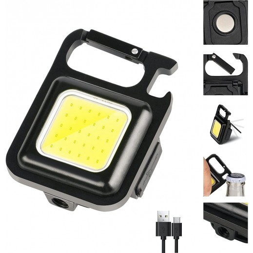 COB Rechargeable Small Keychain LED Flashlight - delivered by Taw9eel Fast