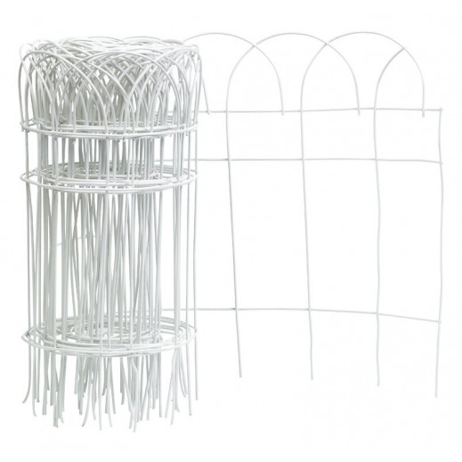 Panacea White Steel Welded Wire Rolled Garden Fencing Height 14 inches Length 20 ft.  - delivered by Taw9eel within 1 working day 