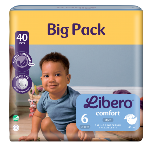 Libero Comfort Open Size 6 13-20 Kg 40 Diapers