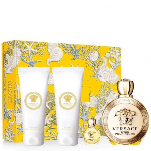 Versace  Eros Pour Femme 4 Piece EDP Gift Set For Women 