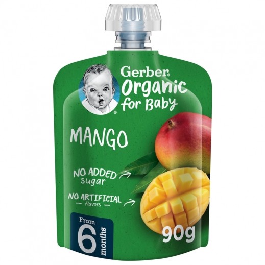 Gerber Organic Mango Puree Baby Food 90 g (From 6 Months) - delivered by Taw9eel Fast