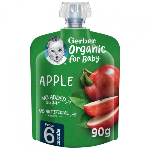 Gerber Organic Apple Puree Baby Food 90 g (From 6 Months) - delivered by Taw9eel Fast