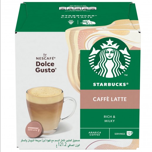 Starbucks Caffe Latte Coffee Capsules 121.2 g (12 Capsules) - delivered by Taw9eel Fast