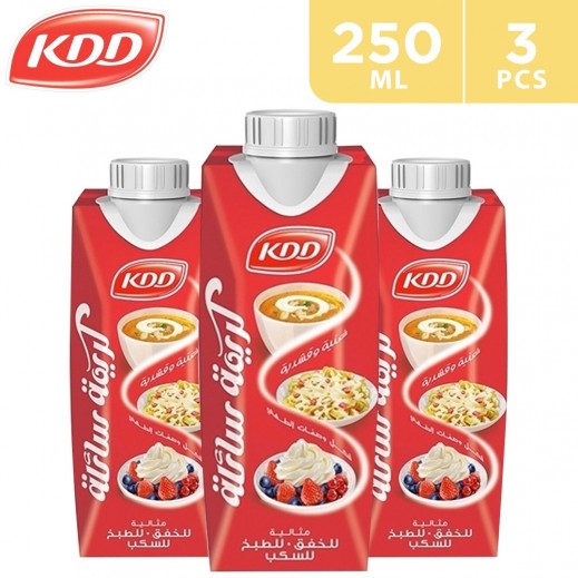 KDD Liquid Whipping Cream 3 x 250 ml - delivered by Taw9eel Fast