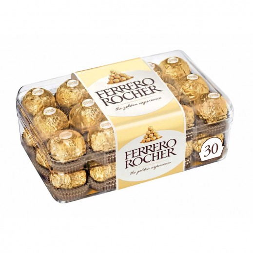 Ferrero Rocher Fine Hazelnut Milk Chocolates 30 Pieces Gift Box 375 g