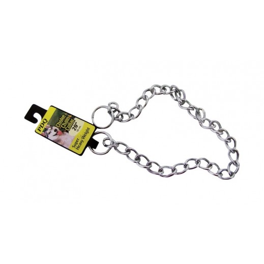 PDQ Silver Chain Steel Dog Collar Large / X-Large - delivered by Taw9eel within 1 working day 