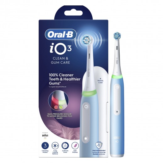 Oral-B iO series 3 Rechargeable Electric Toothbrush Blue, With One Replacement Brush Head