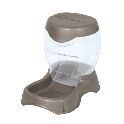 Petmate Pearl Tan Cafe Pvc Pet Gravity Feeder For All Pets 1.36Kg - delivered by Taw9eel within 1 working day 