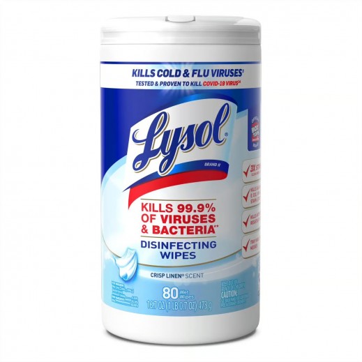 Lysol Fiber Weave Disinfecting Wipes - 80 Pieces - delivered by Taw9eel within 1 working day 