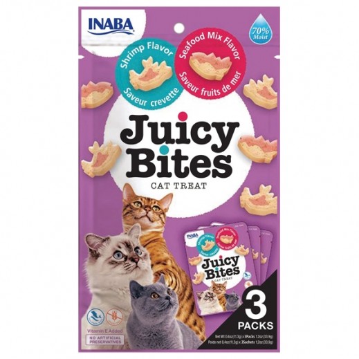 Inaba Juicy Bites Shrimp & Sea Food Mix Flavour 33.6 g - delivered by Taw9eel Fast
