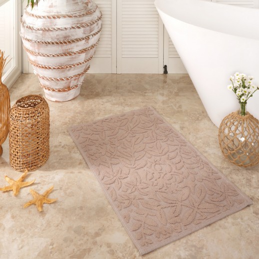 Karaca Home Kelly Flower Design Doormat Beige
