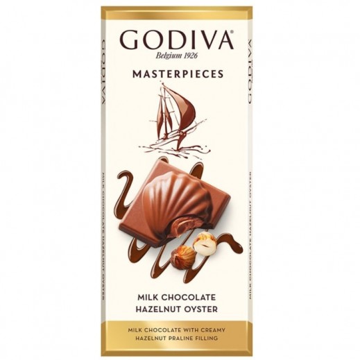 Godiva Hazelnut Oyster Milk Chocolate Bar 83 g - delivered by Taw9eel Fast