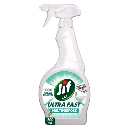 JIF Ultra Fast Multi-Purpose Spray for smooth and shiny surfaces, Everywhere, Fast & easy clean just in 10 seconds 500ml