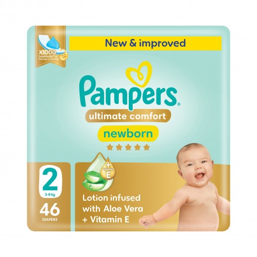 Pampers Baby Ultimate Comfort Taped Diapers 46 Diapers Size 2  From 3 To 8 Kg