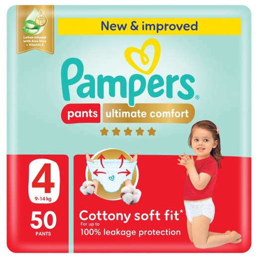 Pampers Ultimate Comfort Baby Pants 50 Diapers Size 4 (9-14 Kg)