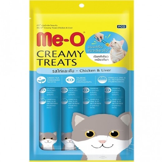Me-O Creamy Cat Treats Chicken & Liver 4 x 15 g - delivered by Taw9eel Fast
