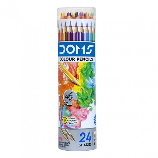 Doms Colour Pencils Round Tin Box 24