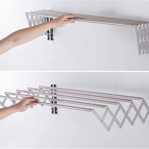 Wall mounted folding laundry drying rack